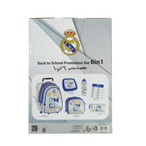 ست 6 در 1 کوله پشتی چرخدار 40 سانتی Real Madrid مدل Rainbow Max - Backpack - Promotion Items 6 in 1 - Real Madrid _کیف مدرسه